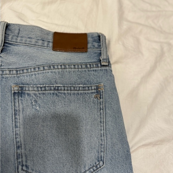 Madewell Blue Straight Leg Jeans with Distressed Details - Picture 4 of 12